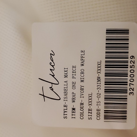 Toluca Isabella Maxi Wrap One-piece - Ivory Micro Waffle - Picture 14 of 16